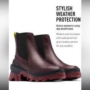Maroon sorel waterproof brex Chelsea boot